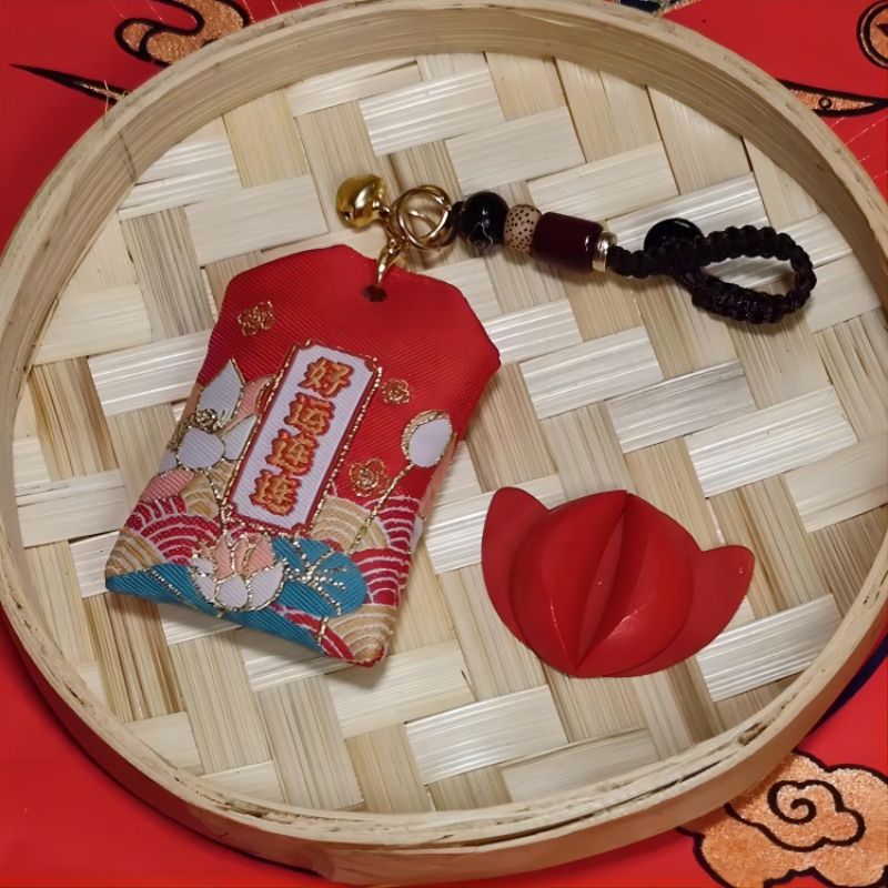 迷你聖杯鑰匙扣（香囊款）-中華傳統聖杯-可裝入香囊隨身攜帶-禮盒裝